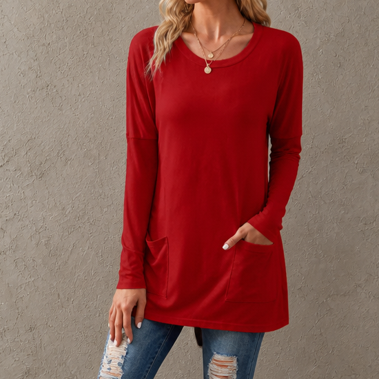 Wearbella – Relaxed Longline Crew-Neck Tunic Top