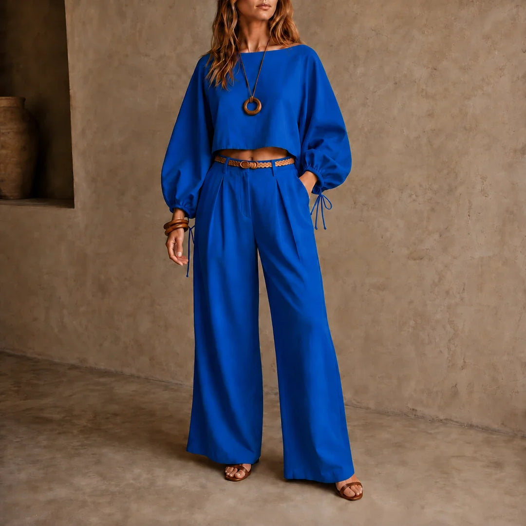 Setluna – Crop Top And Wide-Leg Trouser Set