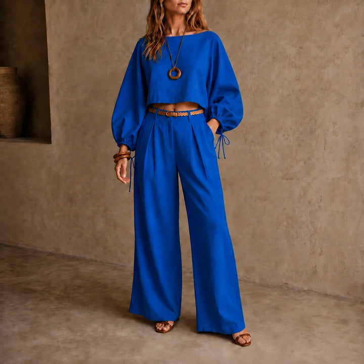 Setluna – Crop Top And Wide-Leg Trouser Set