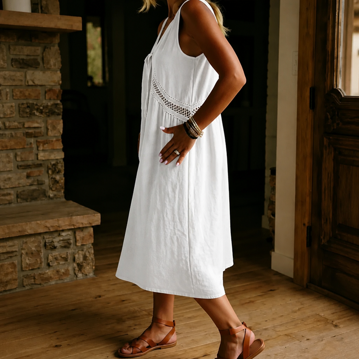 Wearbella – Lace-Trim V-Neck Sleeveless Midi Dress