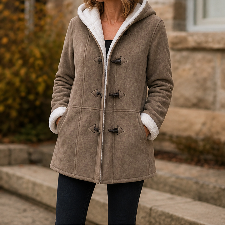 Plushbelle – Faux Shearling Hooded Winter Coat