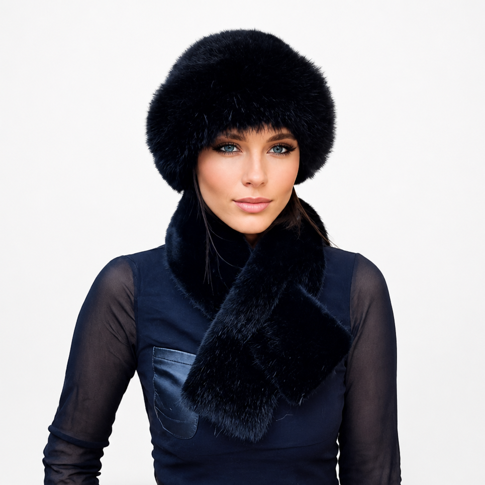 Veluna – Plush Winter Scarf And Hat Set