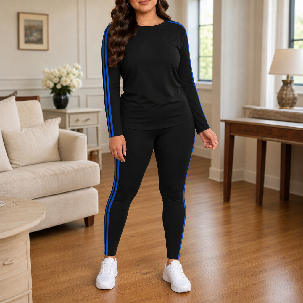 Wearbella – Striped Two-Piece Long-Sleeve Tracksuit