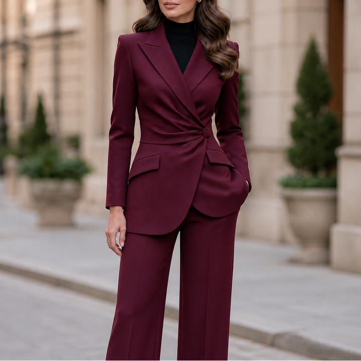 Wearbella – Asymmetrical Single-Button Tailored Blazer