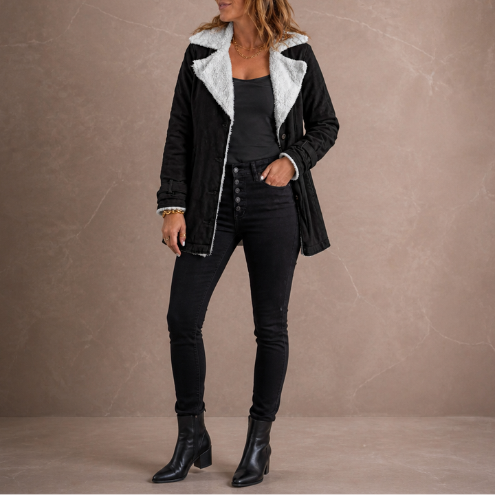 Suede-Finish Lapel Jacket