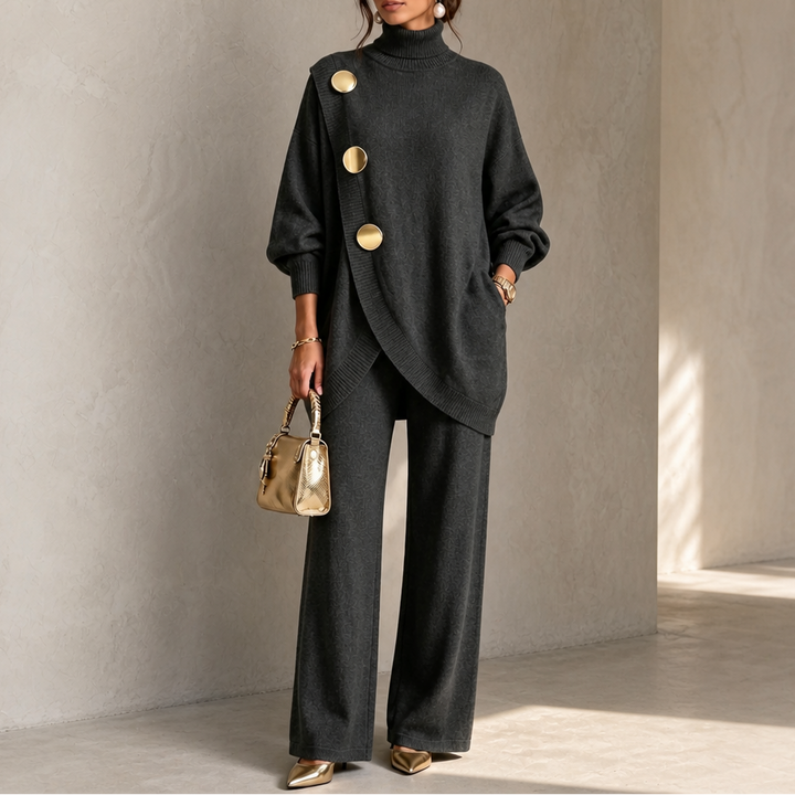 Elara Set – Turtleneck Sweater And Wide-Leg Pants Set