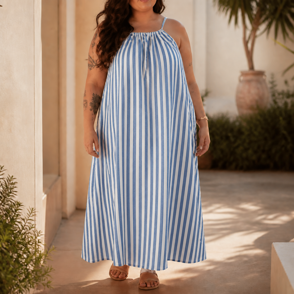 Wearbella – Deep U-Back Maxi Dress That Skims, Never Clings
