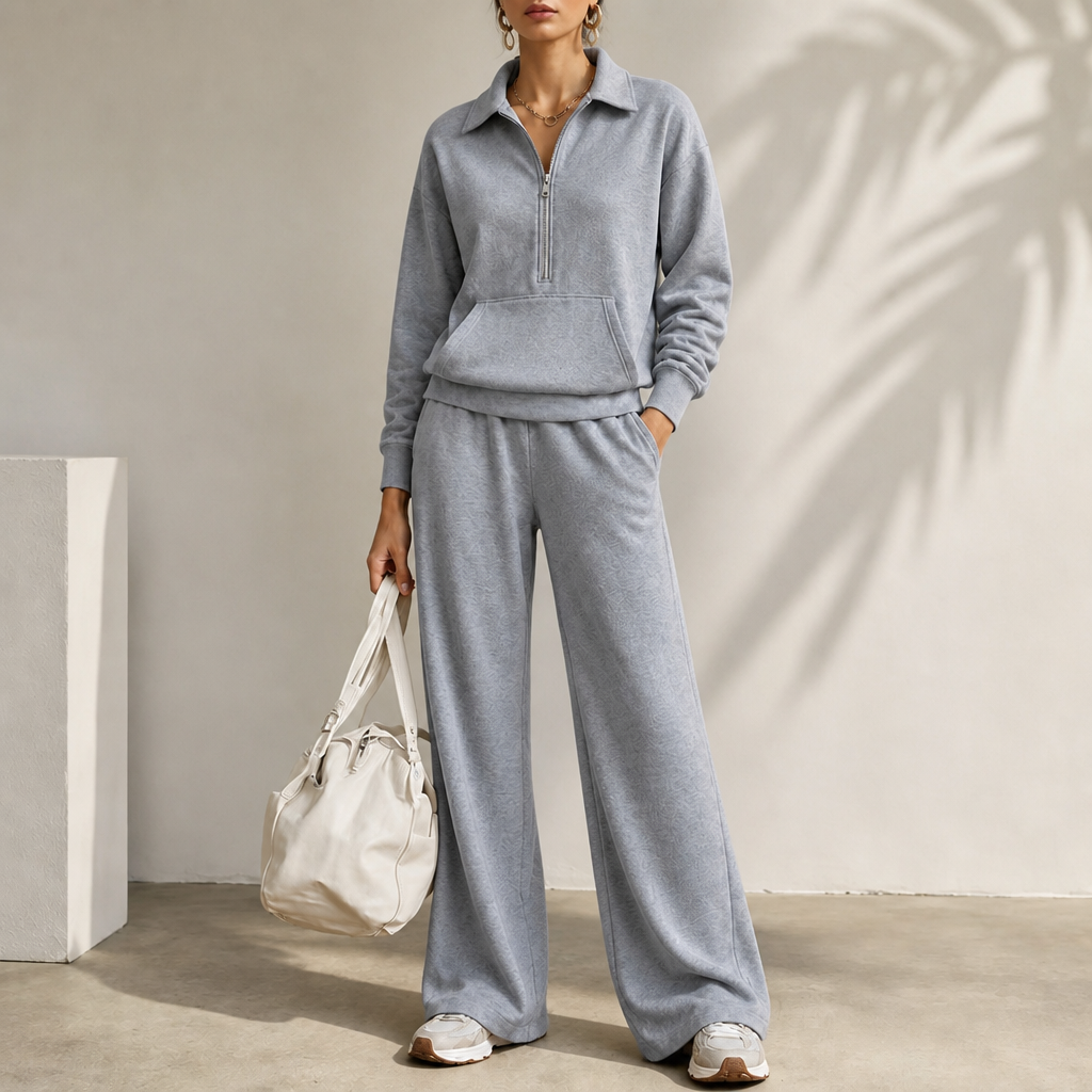 Easolde – Half-Zip Collar Lounge Set