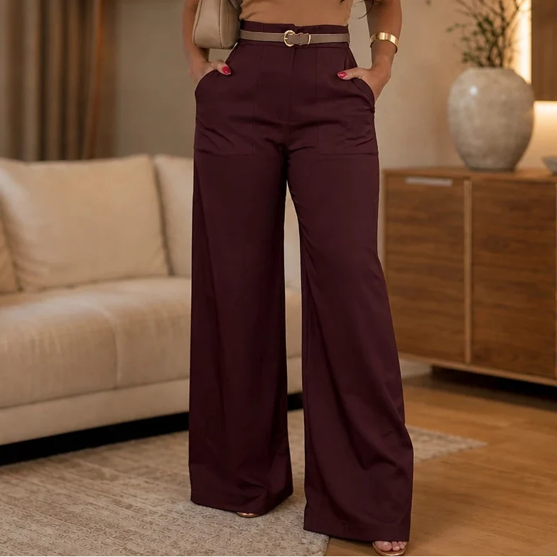 Vela Trousers – High-Waisted Wide-Leg Suit Trousers
