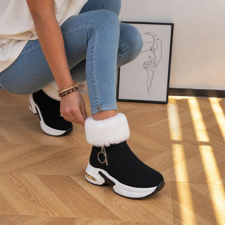 Snowvera – Plush-Lined Wedge Ankle Boots