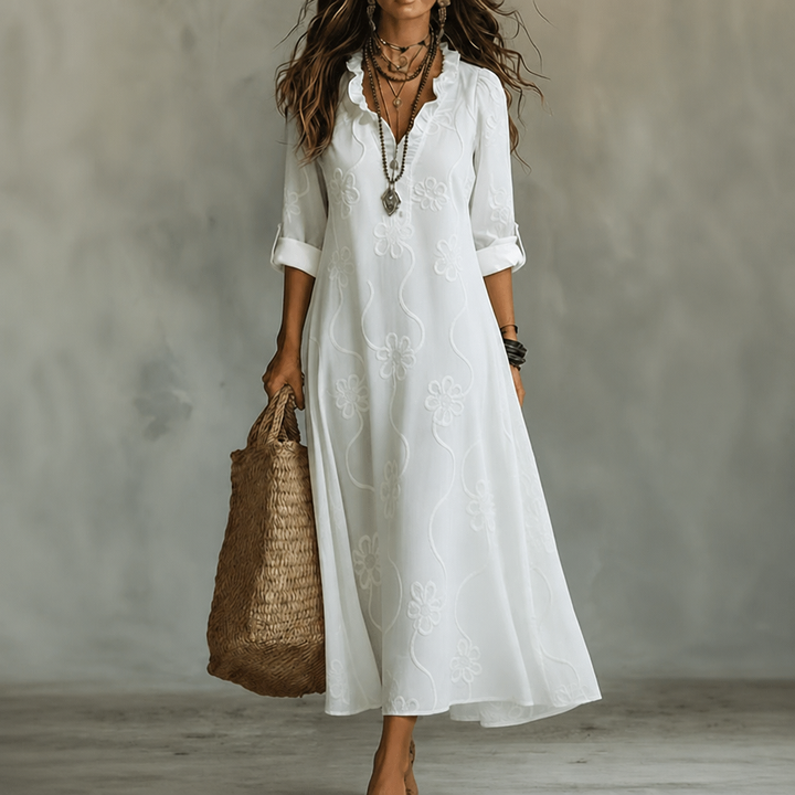 Wearbella – Floral Print Flowy A-Line Midi Dress