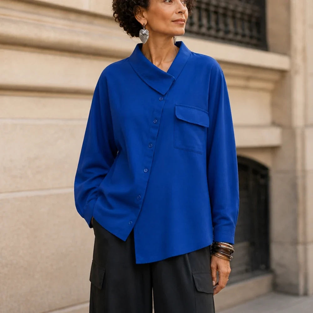 Asymora – Asymmetric Button-Up Shirt