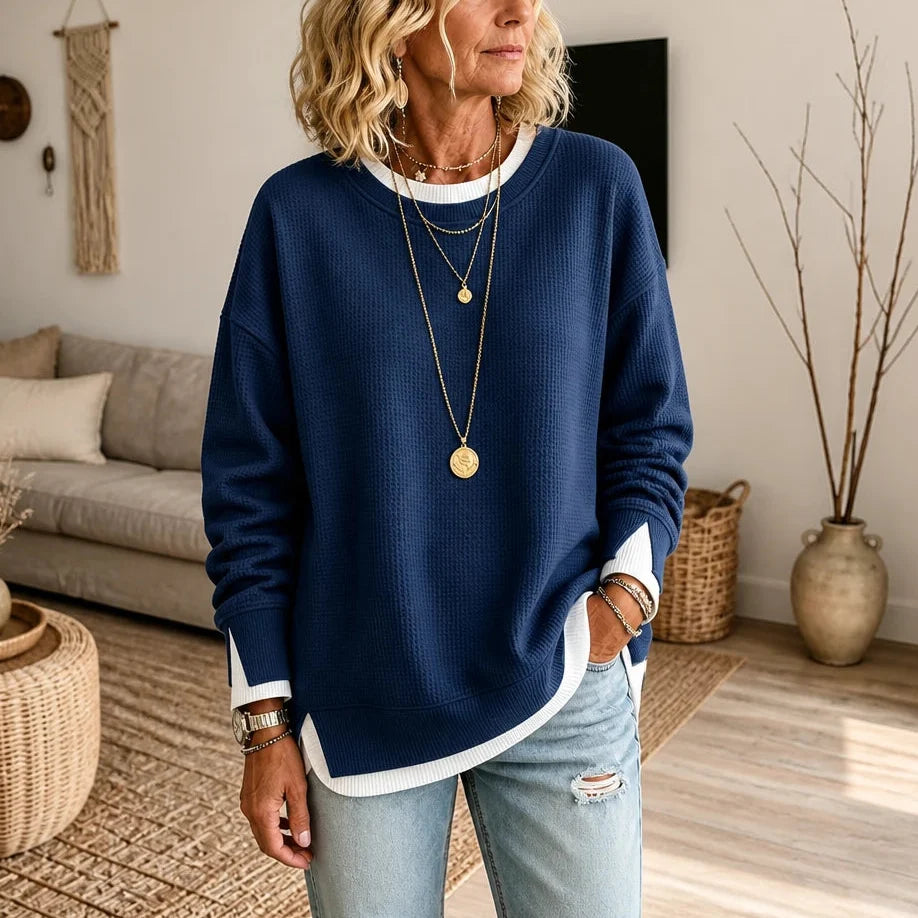 Layerelle – Two-Piece Waffle-Knit Pullover