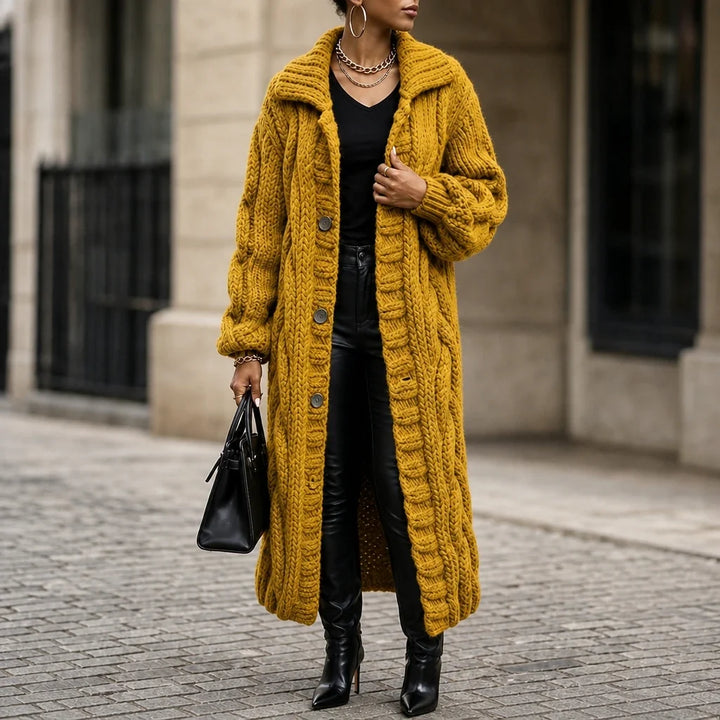 Cablehaven – Oversized Cable-Knit Long Cardigan