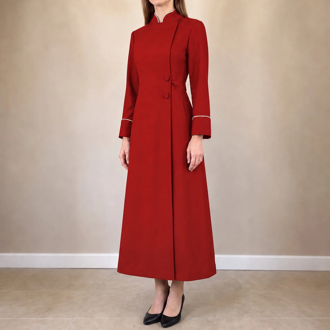 Vespera – High-Collar Cross-Detail Clergy Robe