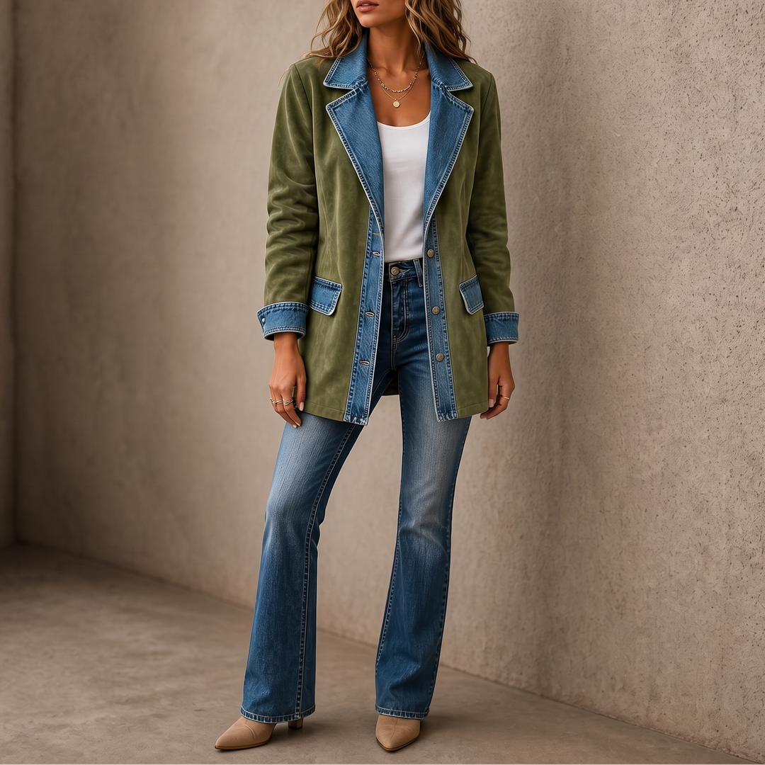Westline – Trim Faux-Suede Western Jacket