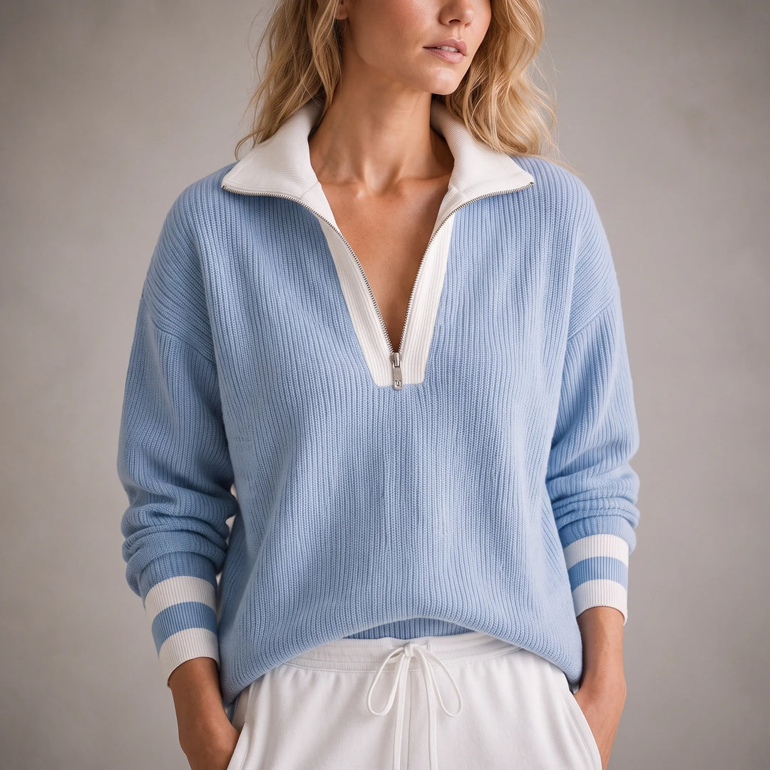 Willow Zip – Cable-Knit Half-Zip Sweater
