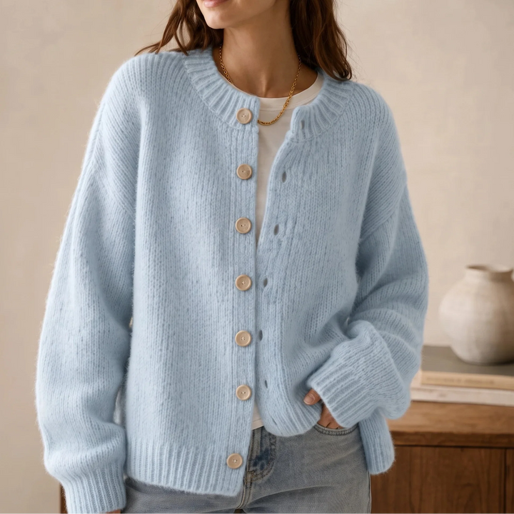 Marlowe Knit – Chunky Marled Oversized Button Cardigan