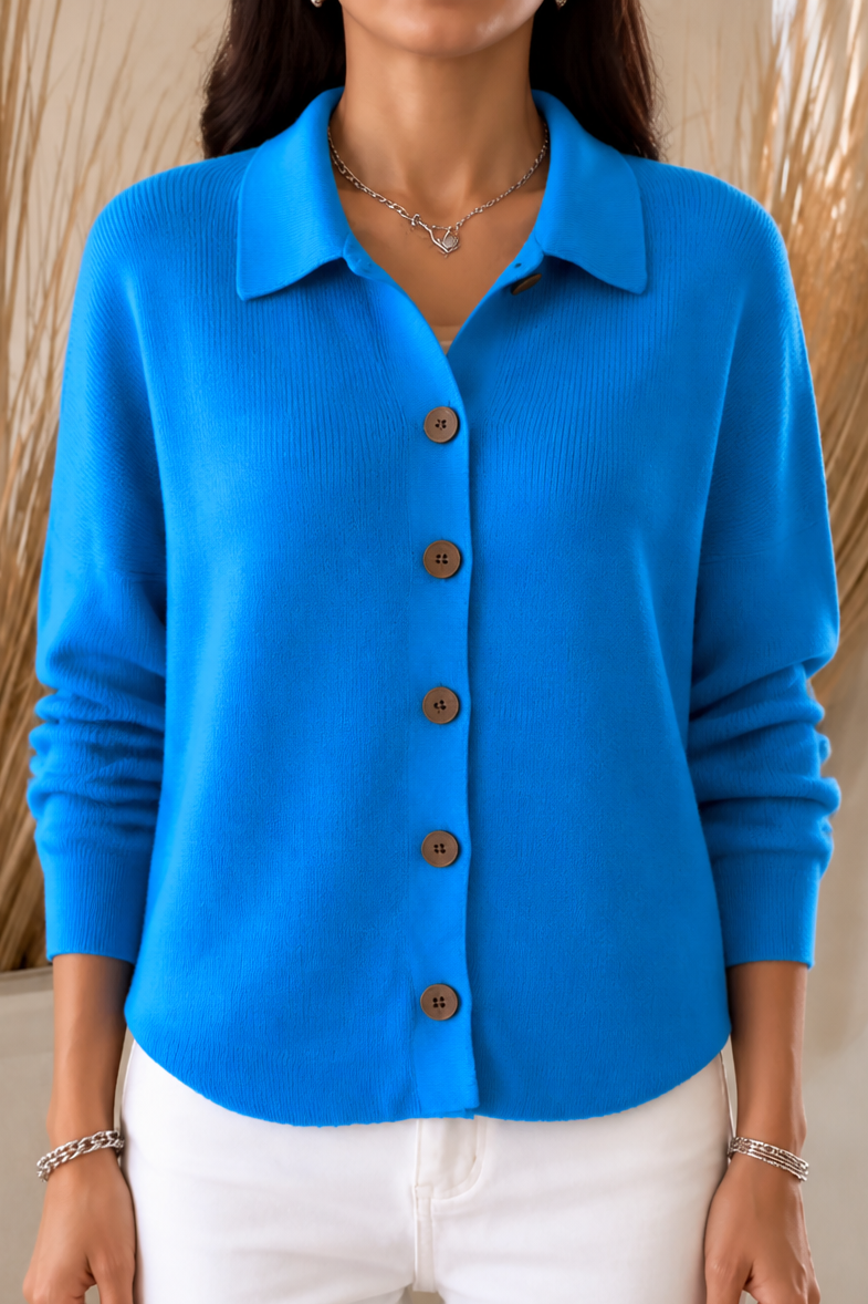 Softshirt – Knit Collared Button-Down Cardigan