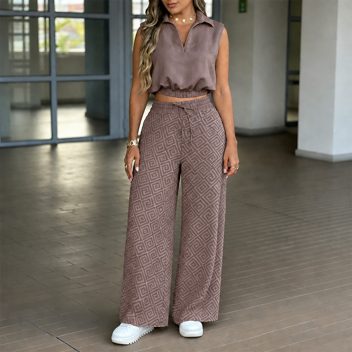 Wearbella – High-Waisted Wide-Leg Two-Piece Set