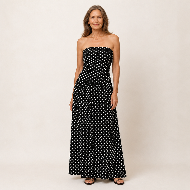 Doretta – Strapless maxi that holds without a fuss