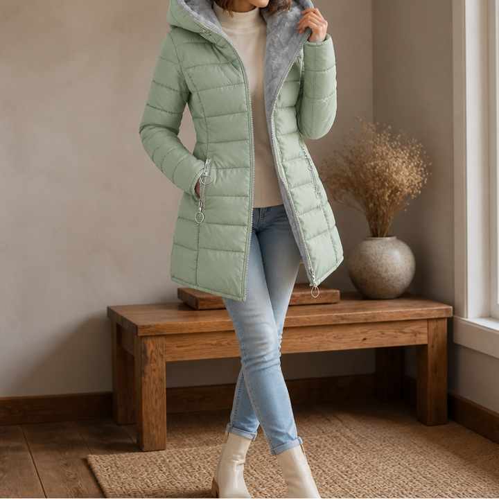 Wintervale – Plush-Lined Hooded Longline Puffer Coat
