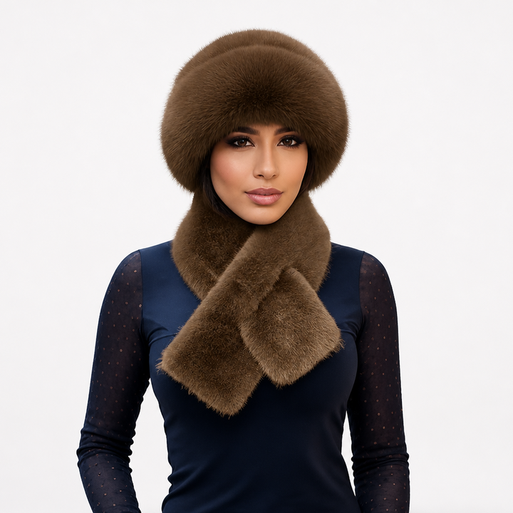 Veluna – Plush Winter Scarf And Hat Set