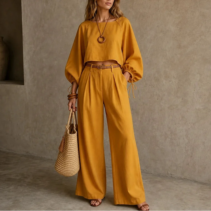 Setluna – Crop Top And Wide-Leg Trouser Set