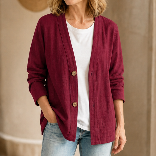 Drapelle – Breathable Knit V-Neck Cardigan