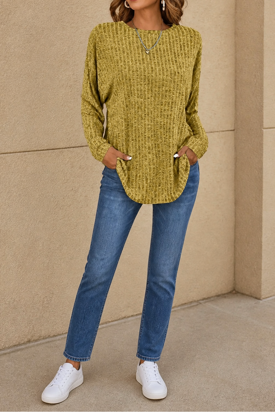 Overhang – Exposed-Seam Oversized Crew Neck Sweater