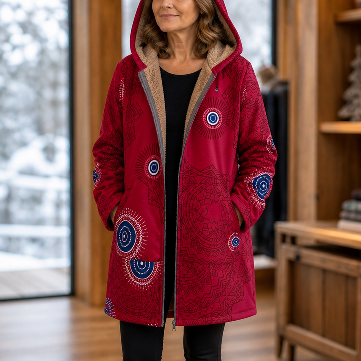 Leaf & Loom – Printed Hooded Winter Coat