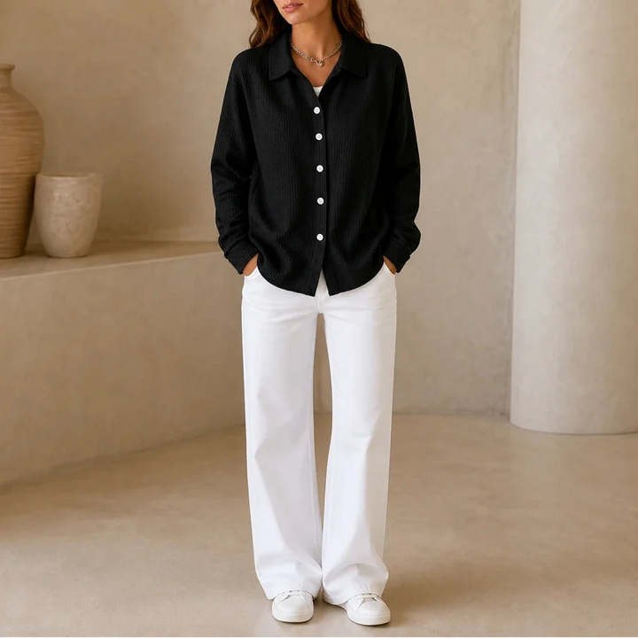 Waffle & Co. – Textured Waffle-Knit Button-Front Shirt Jacket