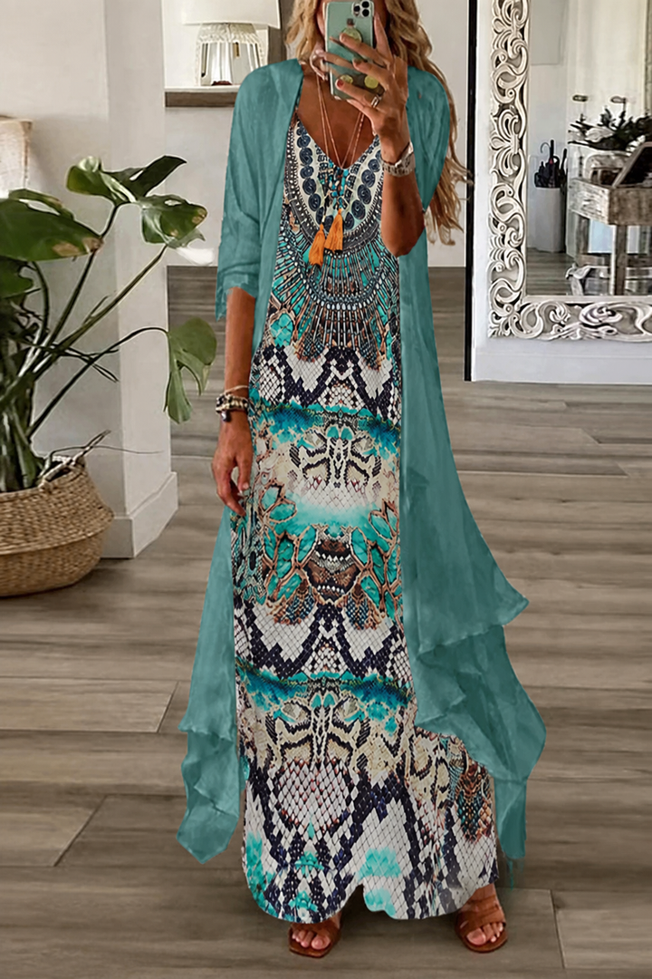 Wearbella – Two-Piece Maxi Dress And Cover-Up Set