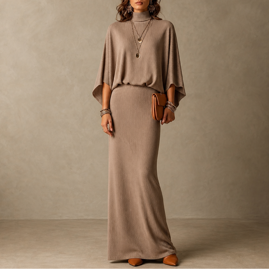 Wearbella – Batwing Sleeve Top And Long Skirt Set
