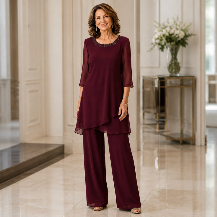 Marchetta – Asymmetric Tunic Wide-Leg Pant Set