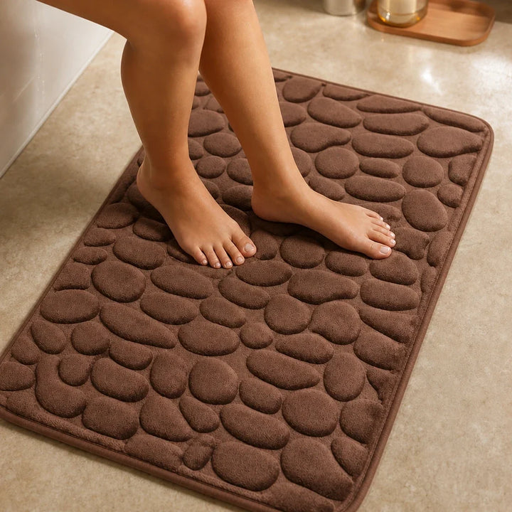 PebbleNest – Pebble-Textured Memory Foam Bath Mat