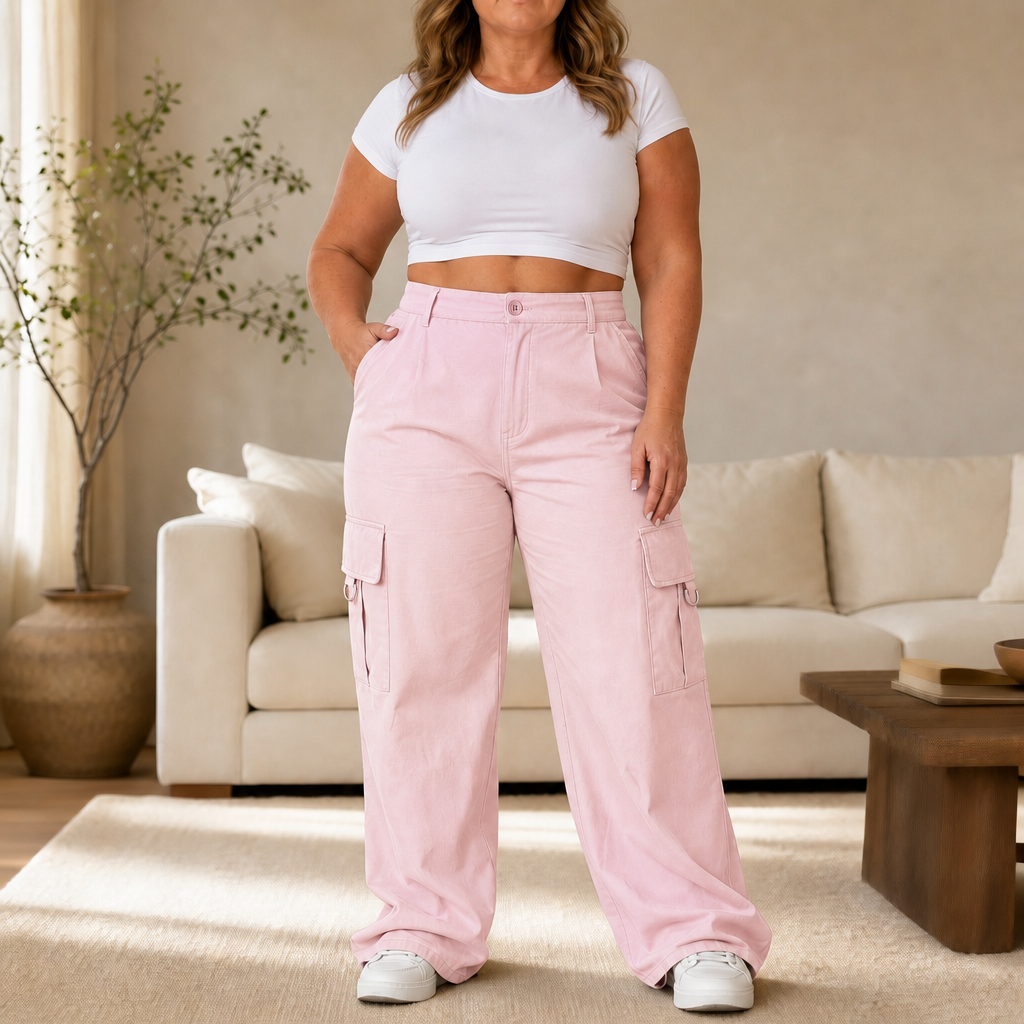 Waistline – High-Waisted Straight-Leg Cargo Pants