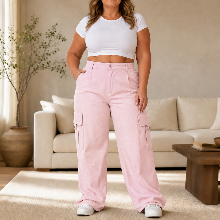 Waistline – High-Waisted Straight-Leg Cargo Pants