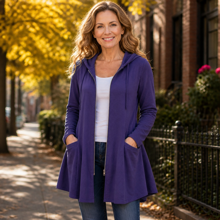 Wrapella – Hooded Longline Full-Zip Jacket