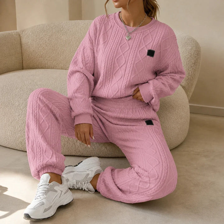 Cable & Co. – Cable-Knit Sweater And Trouser Set