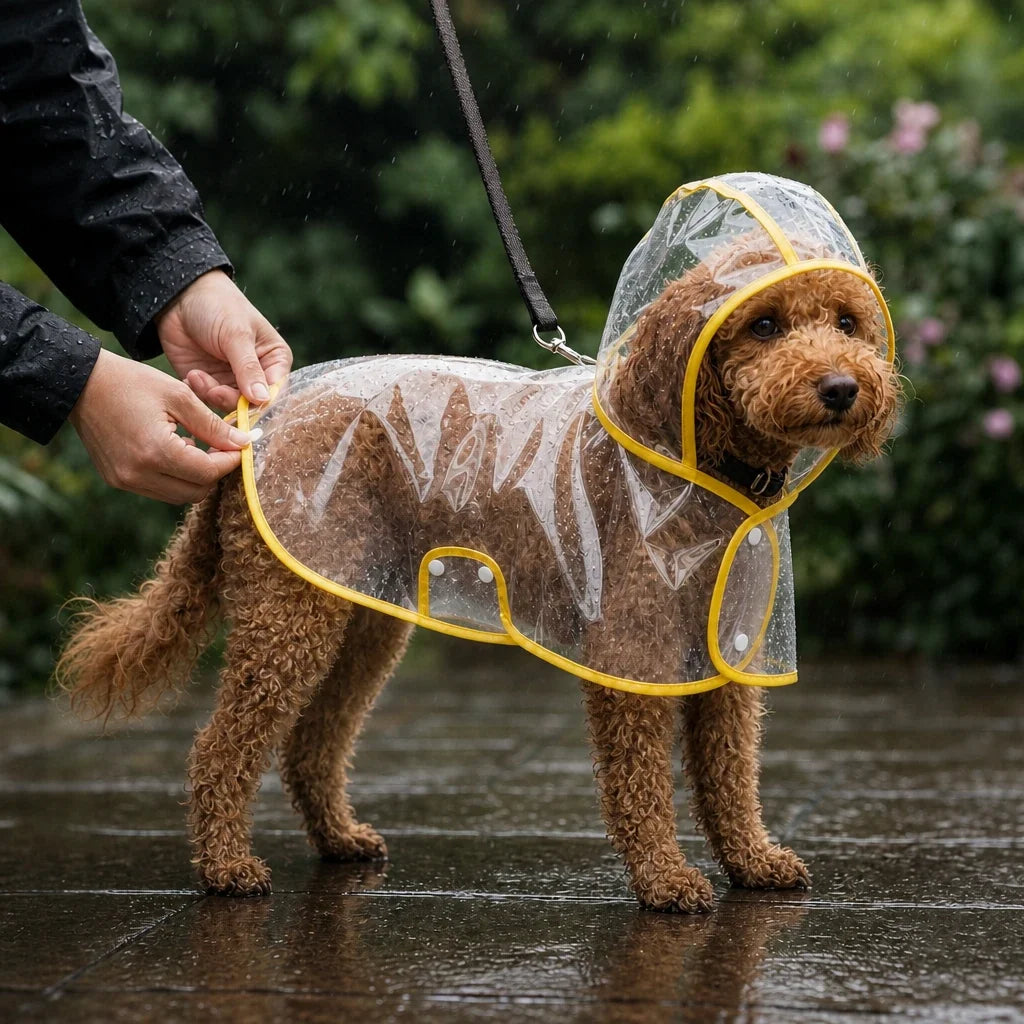 Rainveil – Transparent EVA Dog Raincoat With See-Through Hood