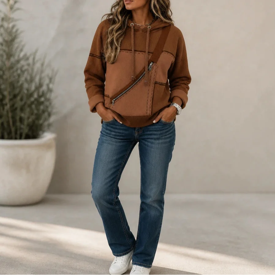 Illuvia – 3D Print Color-Block Hoodie