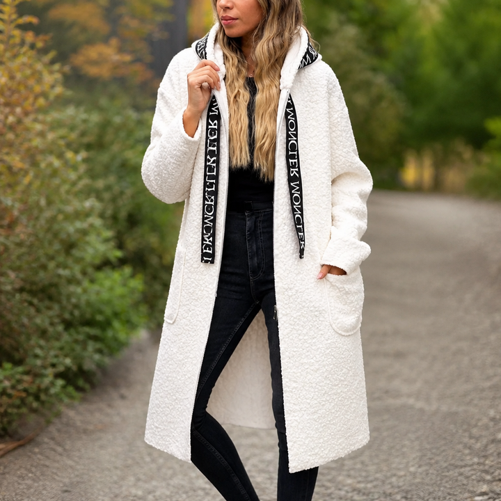 Wearbella – Hooded Zip-Front Long Coat