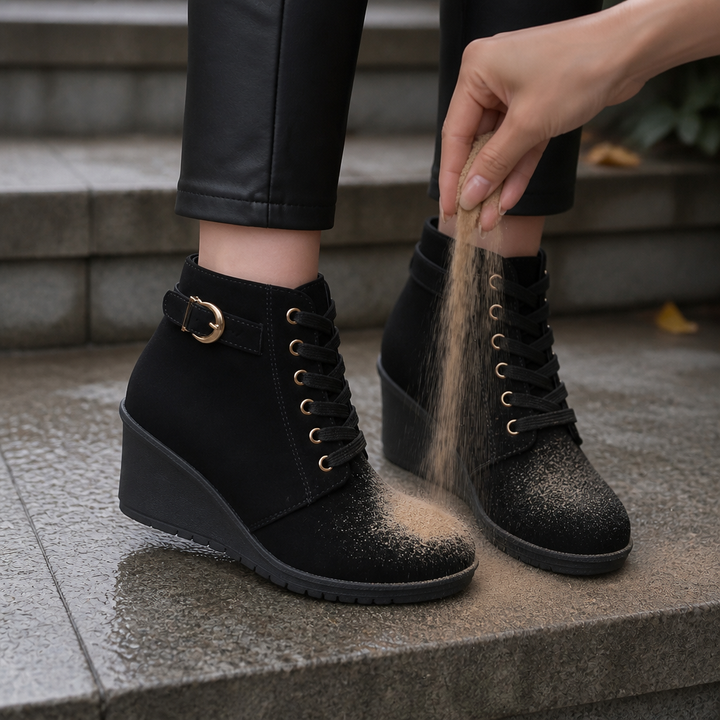Stepeasy – Water-Repellent Side-Zip Wedge Ankle Boots