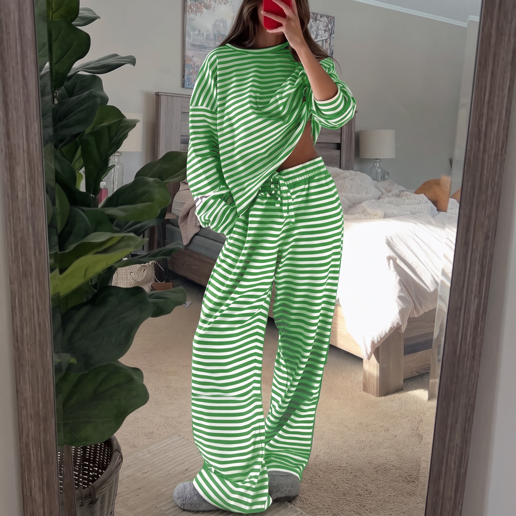 Wearbella – Striped Top And Pants Set