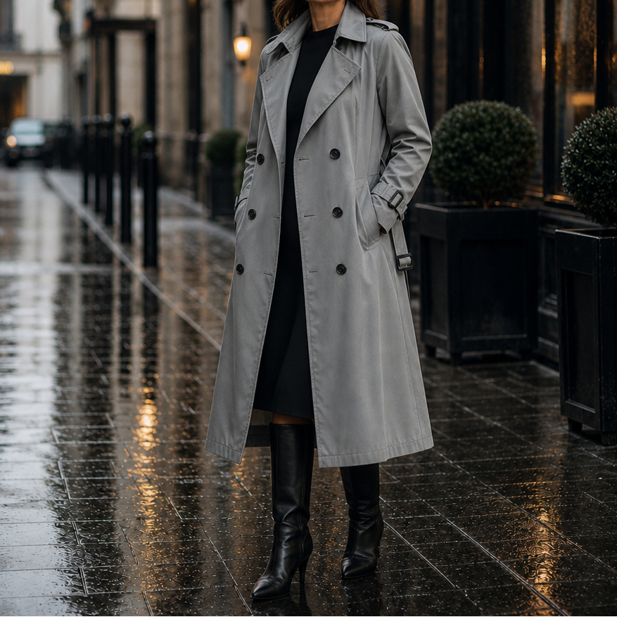 Mayfield – Double-Breasted Long Trench Coat