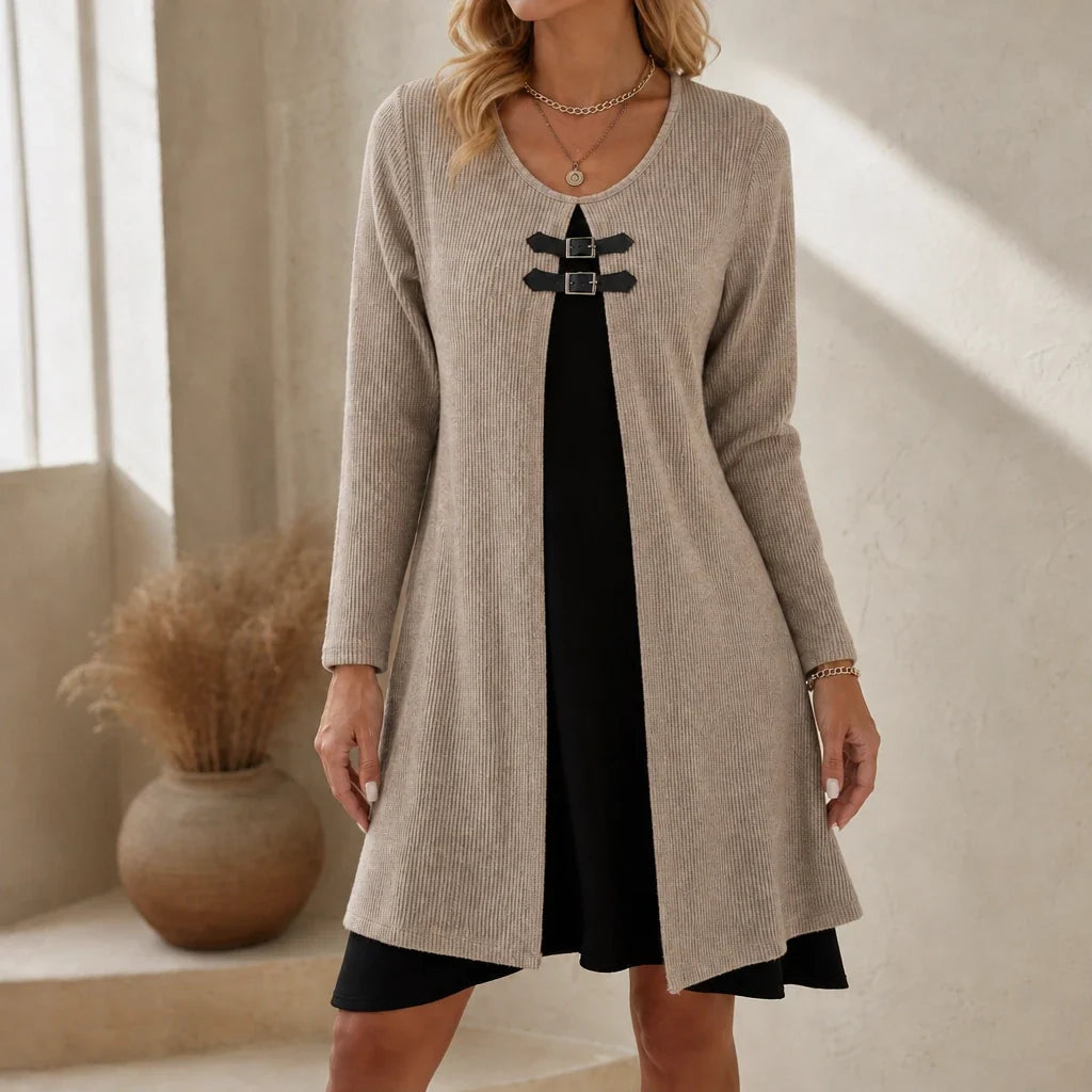 Layerelle – Color-Block Faux-Layered Knit Dress