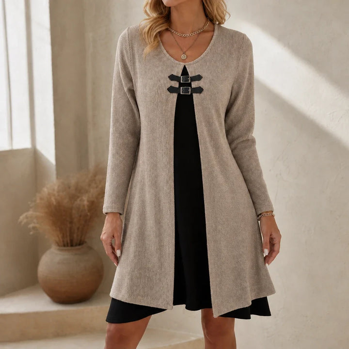 Layerelle – Color-Block Faux-Layered Knit Dress
