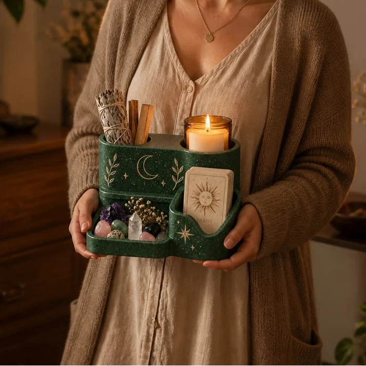 Altar & Aura – Celestial Divided Tarot Card Organizer