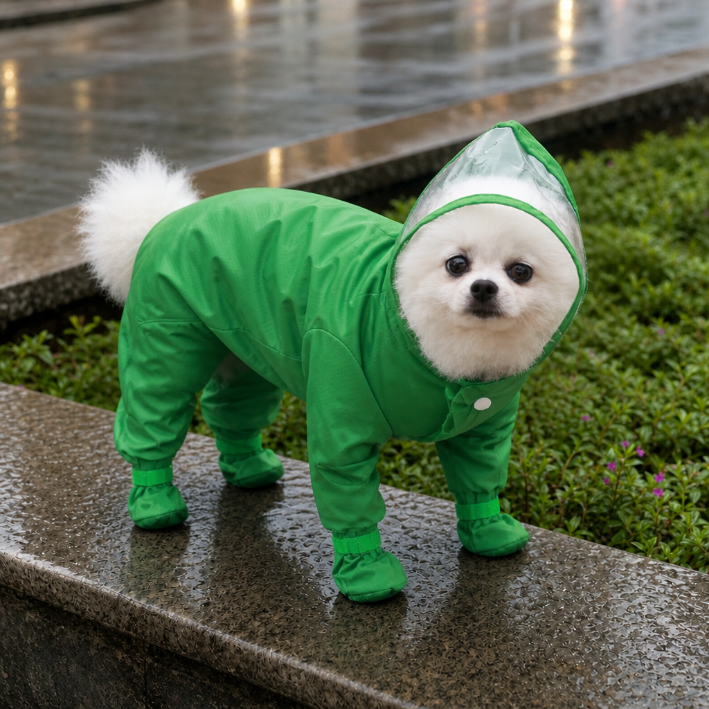 RainPaw – Hooded Four-Leg Dog Rain Suit
